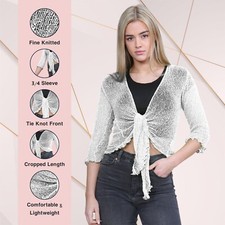 Womens Tie Up Open Front Shrug