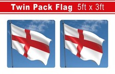 England St George Flag x 2 - Cross English Great Quality 5FT X 3FT