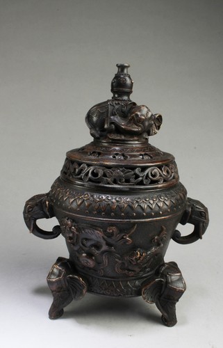 Bronze censer with - a, lid