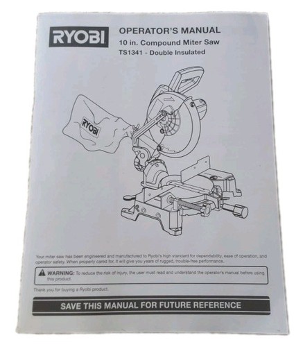 Operator manual for - for, ryobi