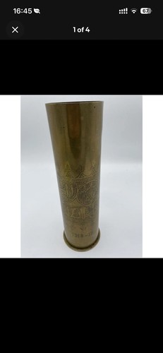 Brass cartridge engraved 1916 - brass,
