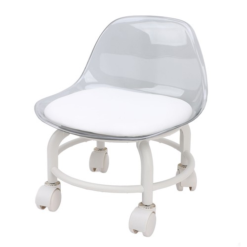 White low rolling stool with - rolling,