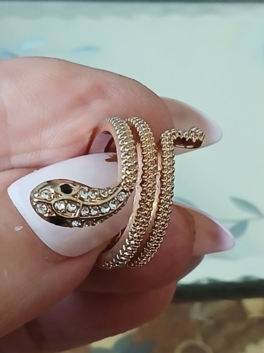 Snake ring gold tone - gold,