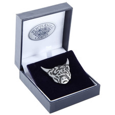 Scottish Highland Cow Pewter Brooch - PB47S