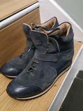 Hi Top Leather/Suede Trainers With Wedge Heel size7 