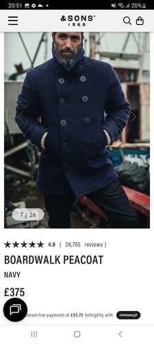 Boardwalk men navy wool pea - navy,