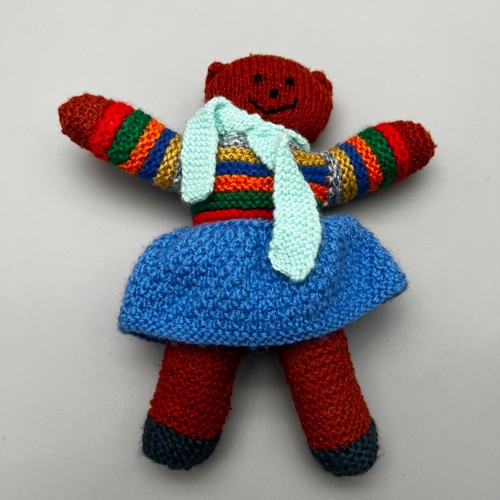 Hand knitted teddy bear - hand,