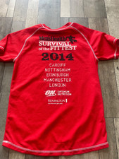 mens rat race small mens health 2014 fitness red top t-shirt 10k obstacle course