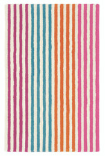 Harlequin wool rug, Boogie Woogie Sorbet 42002, red/blue/orange/pink stripes