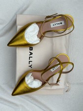 New Italian Made Bally Tatjana Gold & Crystals Lady’s Shoes UK 5 - RRP Over £1k