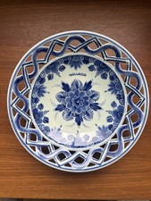 Delft blauw lattice dish - delft, plate