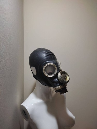 Rubber gas mask - rubber, hood