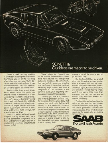1971 saab sonett - 1971, b&w