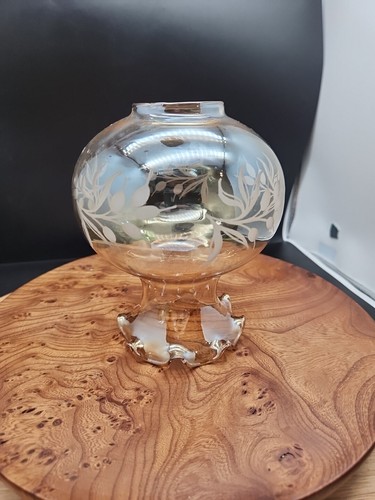 Vintage amber glass lamp shade - vintage,