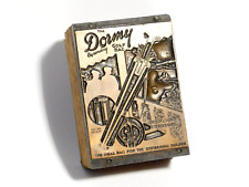 Antique DORMY Expandable Golf Bag Pictorial Advertising Printing Block #B509