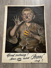 1898 large colour advert for pears soap ( young boy )