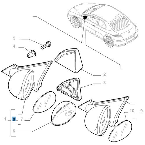 External left wing mirror - wing,