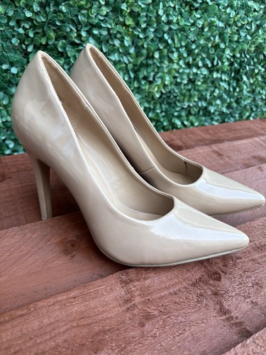 New look womens beige patent - new,
