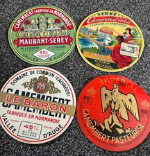 Vintage Camembert Cheese Labels 11.5cm 1960s Label Lot 3 Food Advertising