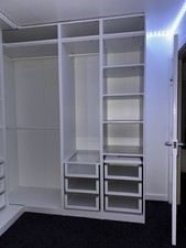 IKEA Pax Wardrobe 236cm Tall Corner L-Shaped White Wardrobe