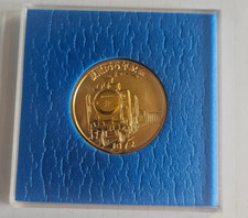 Commemorative Japanese medal 100 years of the railways in Japan gold plated 1972