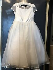 M&S Autograph White 1st Holy Communion Flower Bridesmaid Dress Veil Tiara Age 9