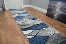 Grey Blue Hallway Runner Rug