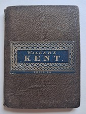 Beautiful antique Walkers Cloth Pocket Map Of KENT  1835 - Xmas Gift