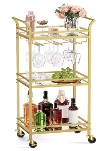 Tier drinks trolley - 3, gold