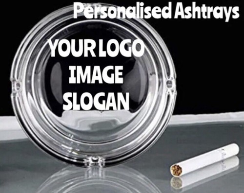 Round glass ashtray - ,