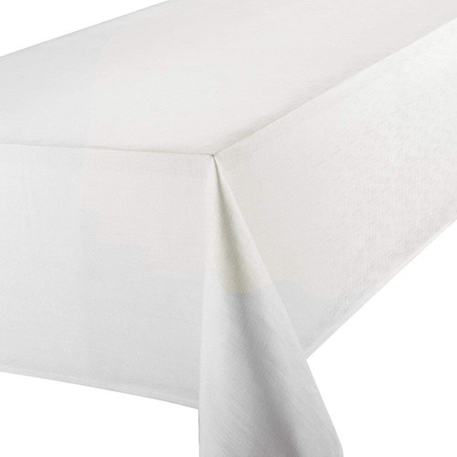 Linen look white tablecloth - linen,
