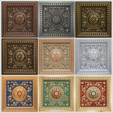 Tin-Look D215 PVC Ceiling Tiles 2'x2' Drop In Antique Colors LOT OF 6 Pcs 24 S/F