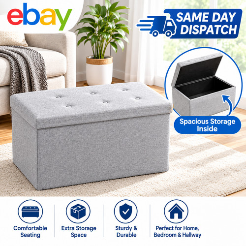 Folding ottoman storage box - storage,