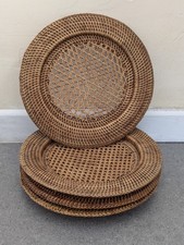 Set of 4 Rattan Charger Plates