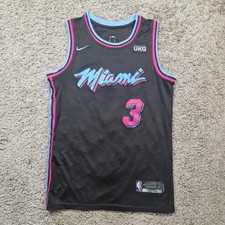 Nike Jersey Mens Small Miami Heat 3 Wade Black Pink Basketball
