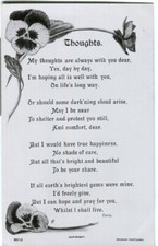 Poem Text postcard "Thoughts"