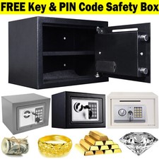 Solid Steel Fireproof Safe Security Home Office Money Cash Safety Box Key Lock