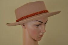 VINTAGE 1990s PHILIP SOMERVILLE taupe felt hat safari style