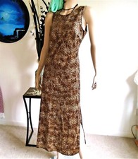 Festival Maxi Dress VELVET Ankle Grazer Split Animal Print New 14