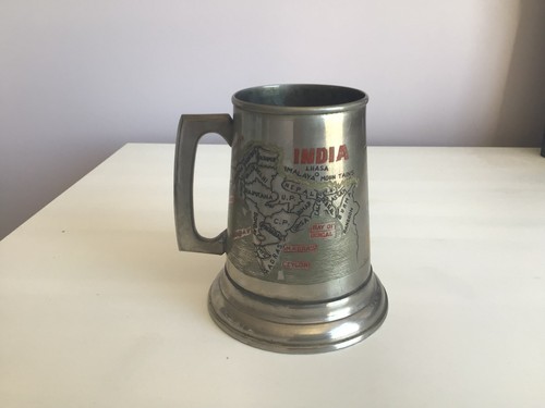 Glass bottomed pewter tankard - pewter,
