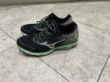 Mizuno Wave Rider 18 Men’s Running Shoes UK 10 Black/Green
