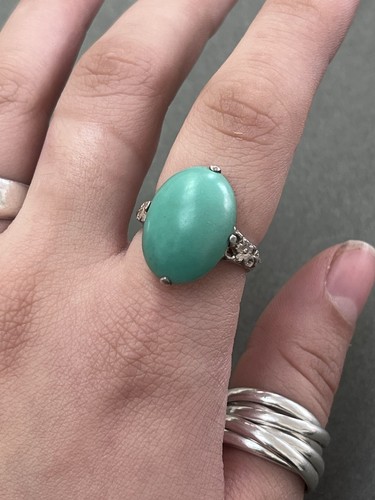 Antique silver turquoise ring - antique,