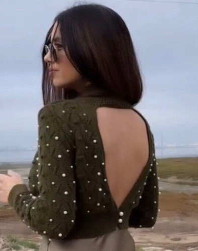 Zara green open - zara, knit