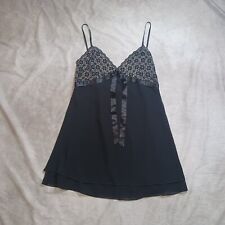 Chiffon Babydoll Chemise Nightie Women Large Black Lace Bust Teddy Negligee Y2K