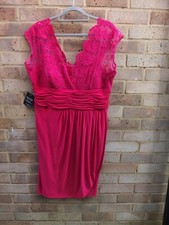 ALEXON.  Red Lined Lace Top Size 16 Dress