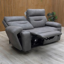 Furniture Village 'Cinemax' 2 Seater Sofa Grey Power Recliner Headrest Media NEW