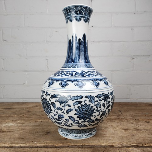 Blue and white bottle vase - a,