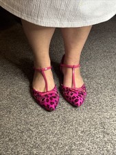 T-Bar Kitten Heel Pink Animal