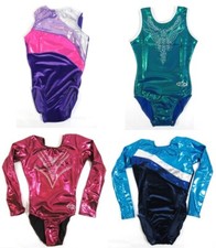 Sleeveless Long Sleeve Leotard Dance Gymnastics Velour Lycra Shine Costume Girls