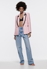 Zara piping pink blazer size L no return